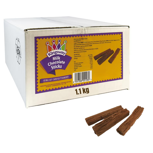 Kingsway Milk Chocolate Sticks 1.1kg 2.2kg and 4.4kg bulk packs