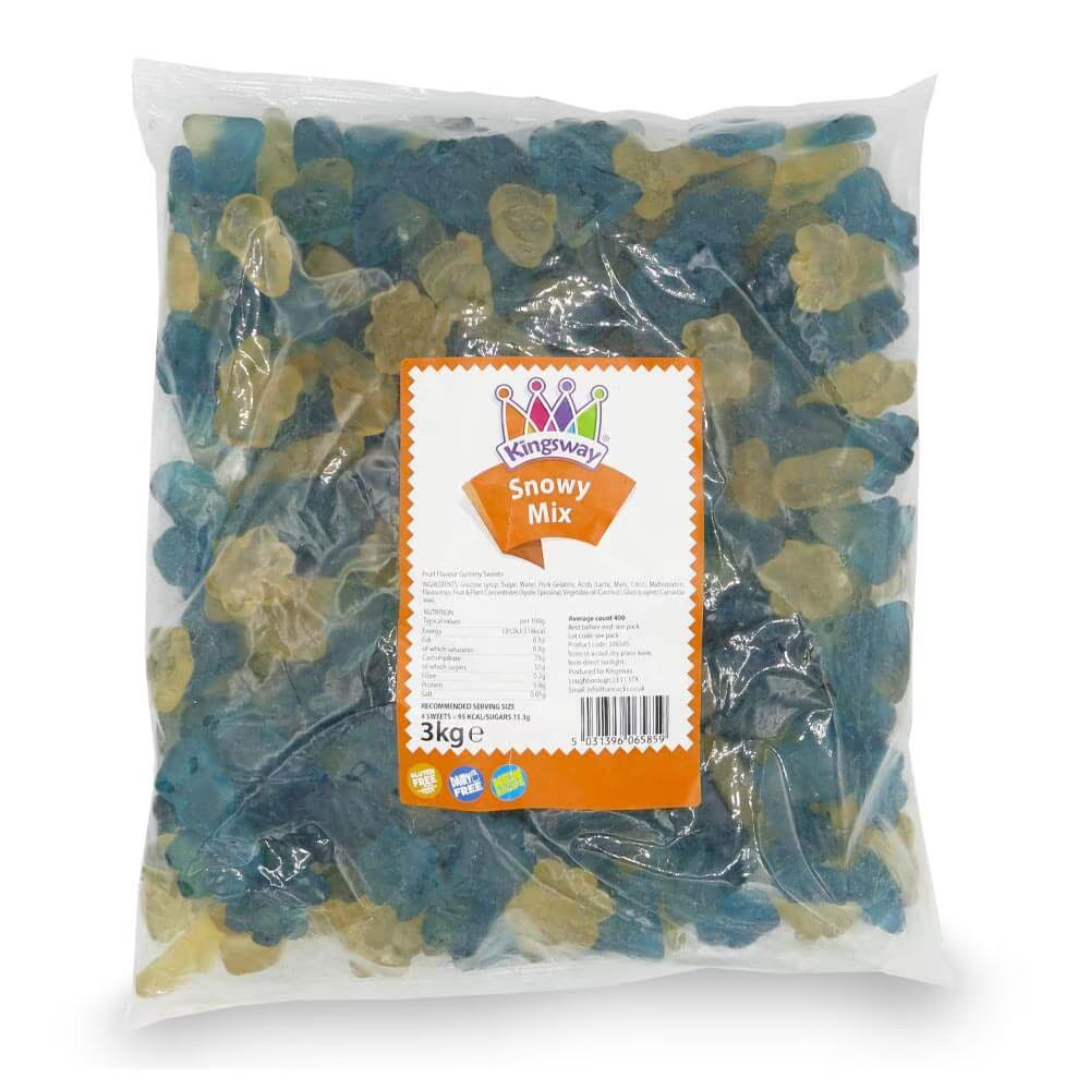Kingsway Snowy Mix 3kg bulk bag of festive jelly sweets