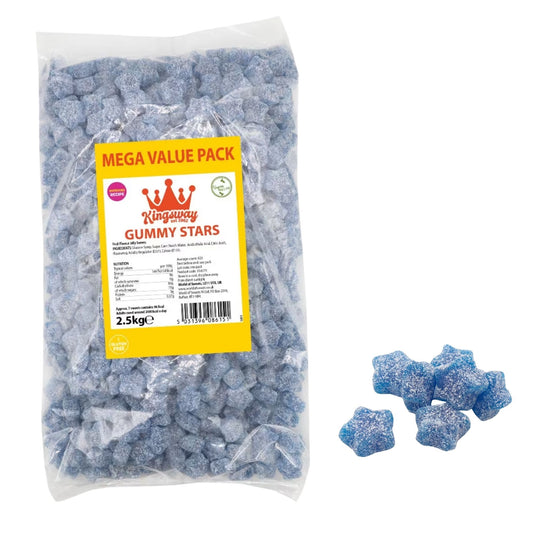 Kingsway Vegan Gummy Stars 2.5kg bulk bag of fruit sweets
