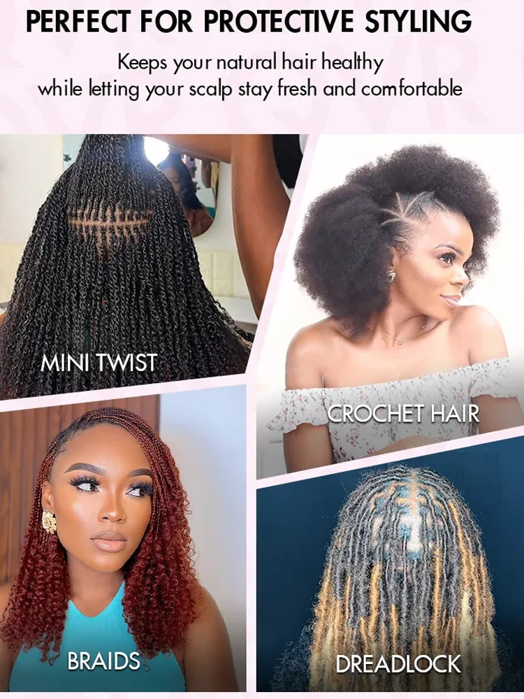 Human hair bundle for braids and dreadlocks