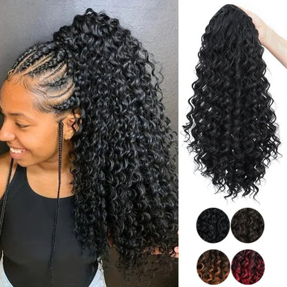 18 inch kinky curly drawstring ponytail hair extension