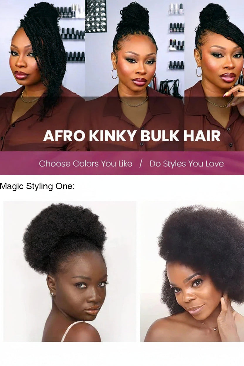Natural black kinky curly Afro hair extension