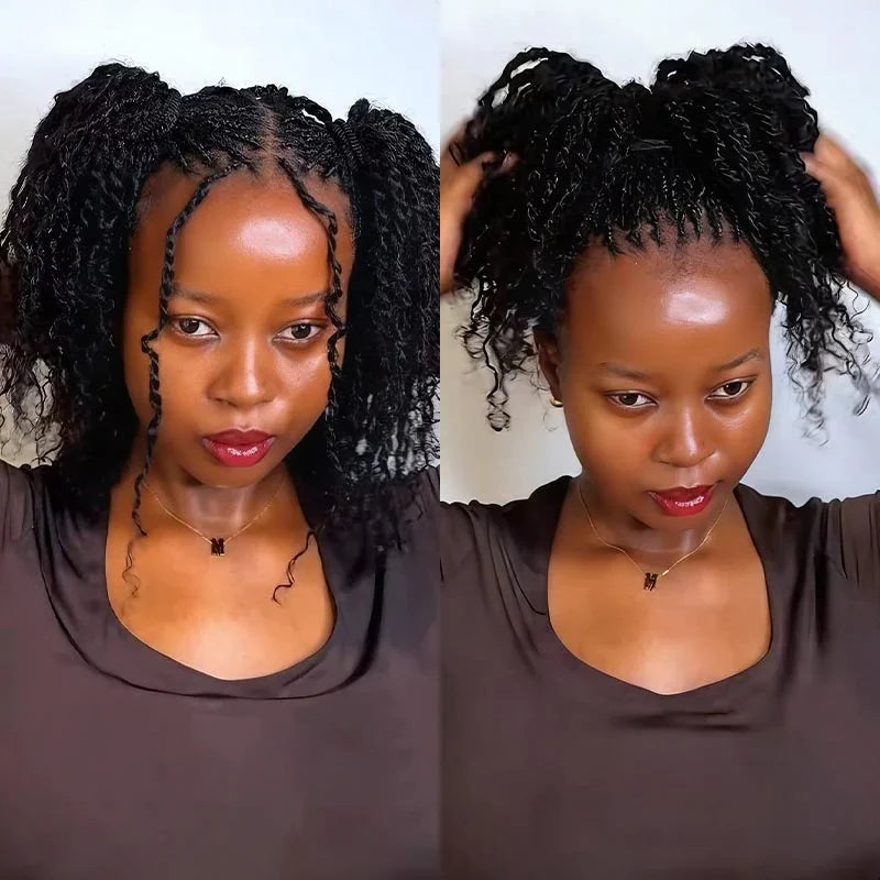 Natural black kinky curly hair extension bundle