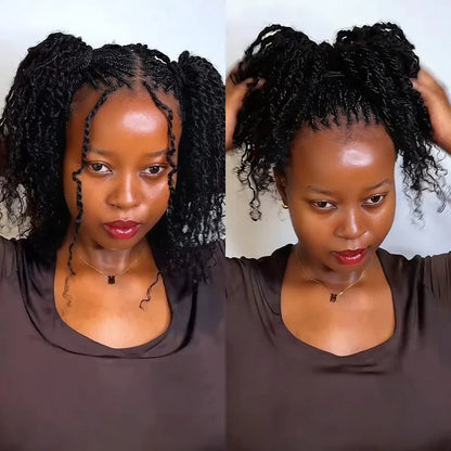 Natural black kinky curly hair extension bundle