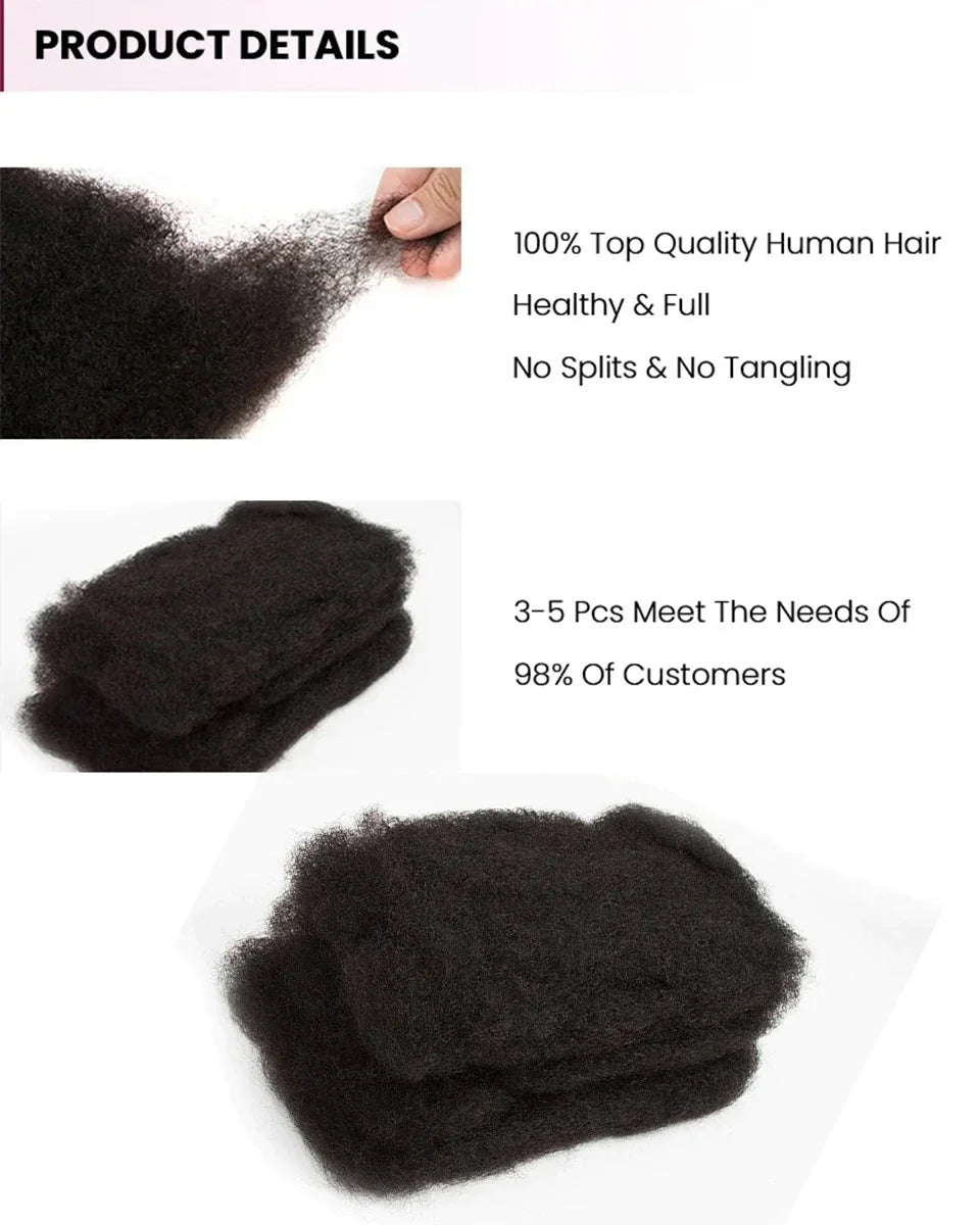 Remy human hair Afro texture extension pack
