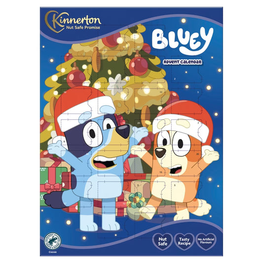 40g Kinnerton Bluey Advent Calendar, nut safe and suitable for vegetarians