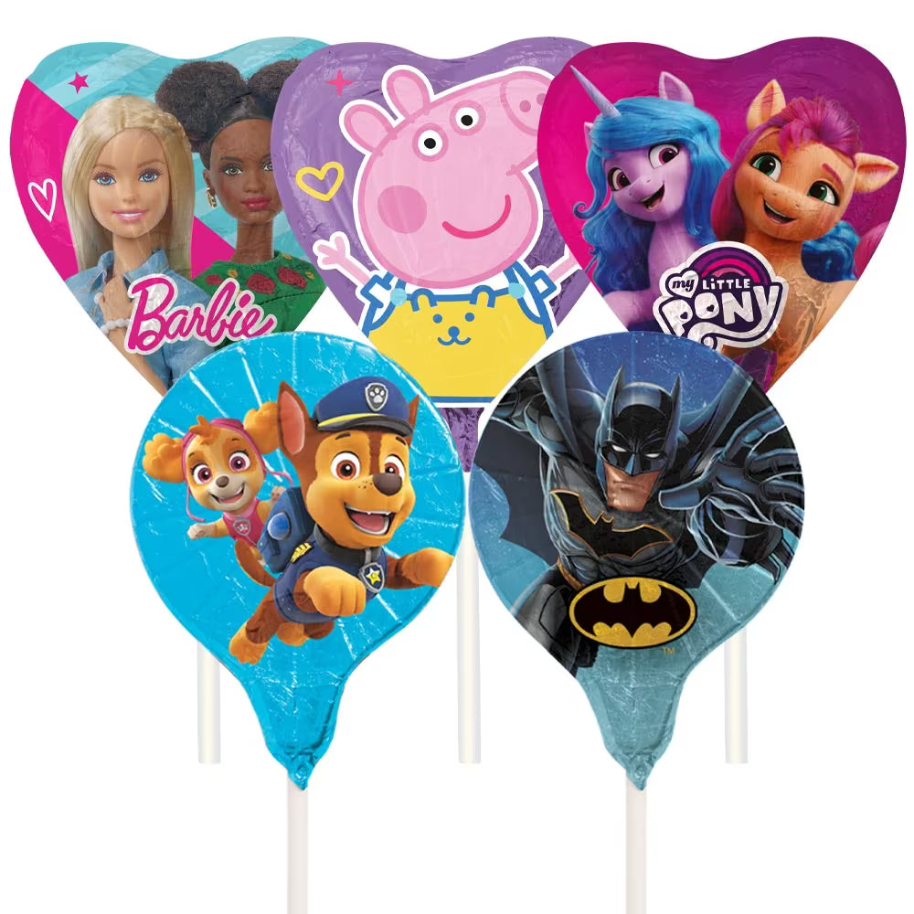 Assorted Kinnerton character lollipops for parties and gifts