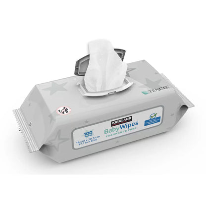 Hypoallergenic Kirkland Tencel Baby Wipes, 9 x 100