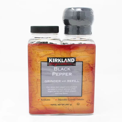 Kirkland black pepper grinder 357g refillable mill