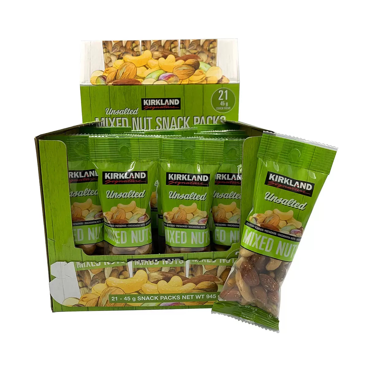 Unsalted mixed nuts snack packs for everyday energy