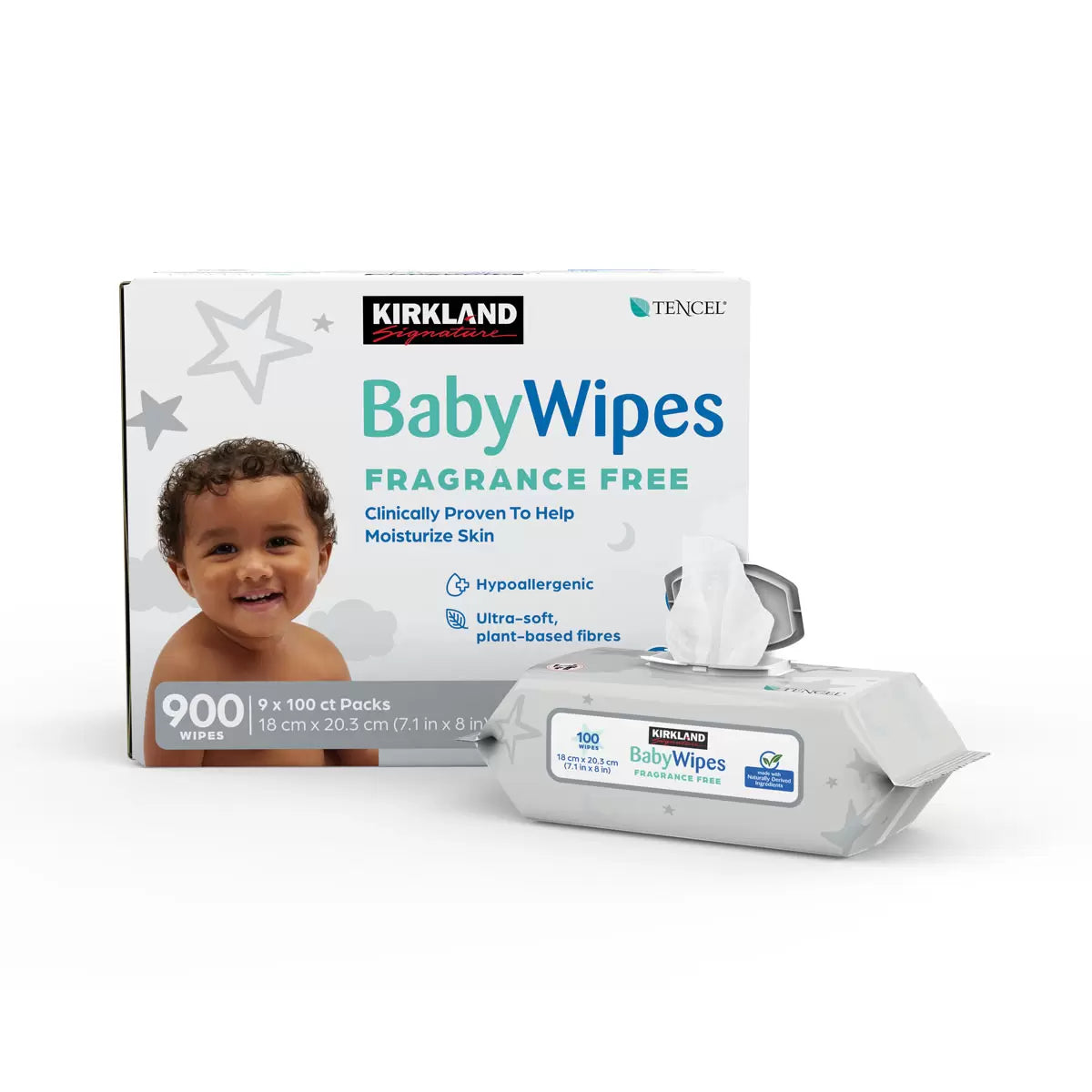 Kirkland Signature Tencel Baby Wipes 9 x 100 Pack