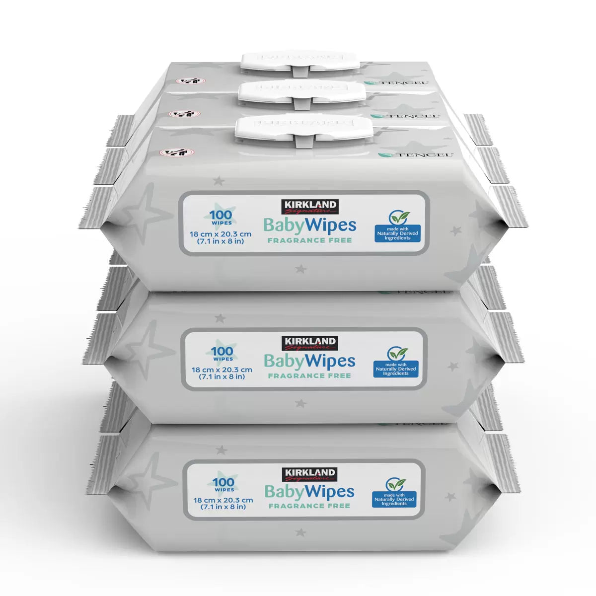 Gentle clean with Kirkland Signature Tencel Baby Wipes