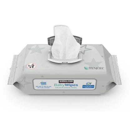 Ultra-soft plant-based Tencel baby wipes, 9-pack