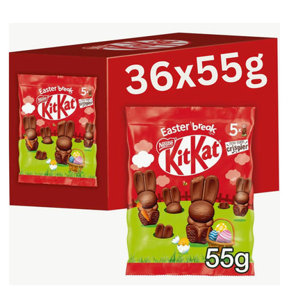 Mini milk chocolate Easter bunnies with wafer pieces