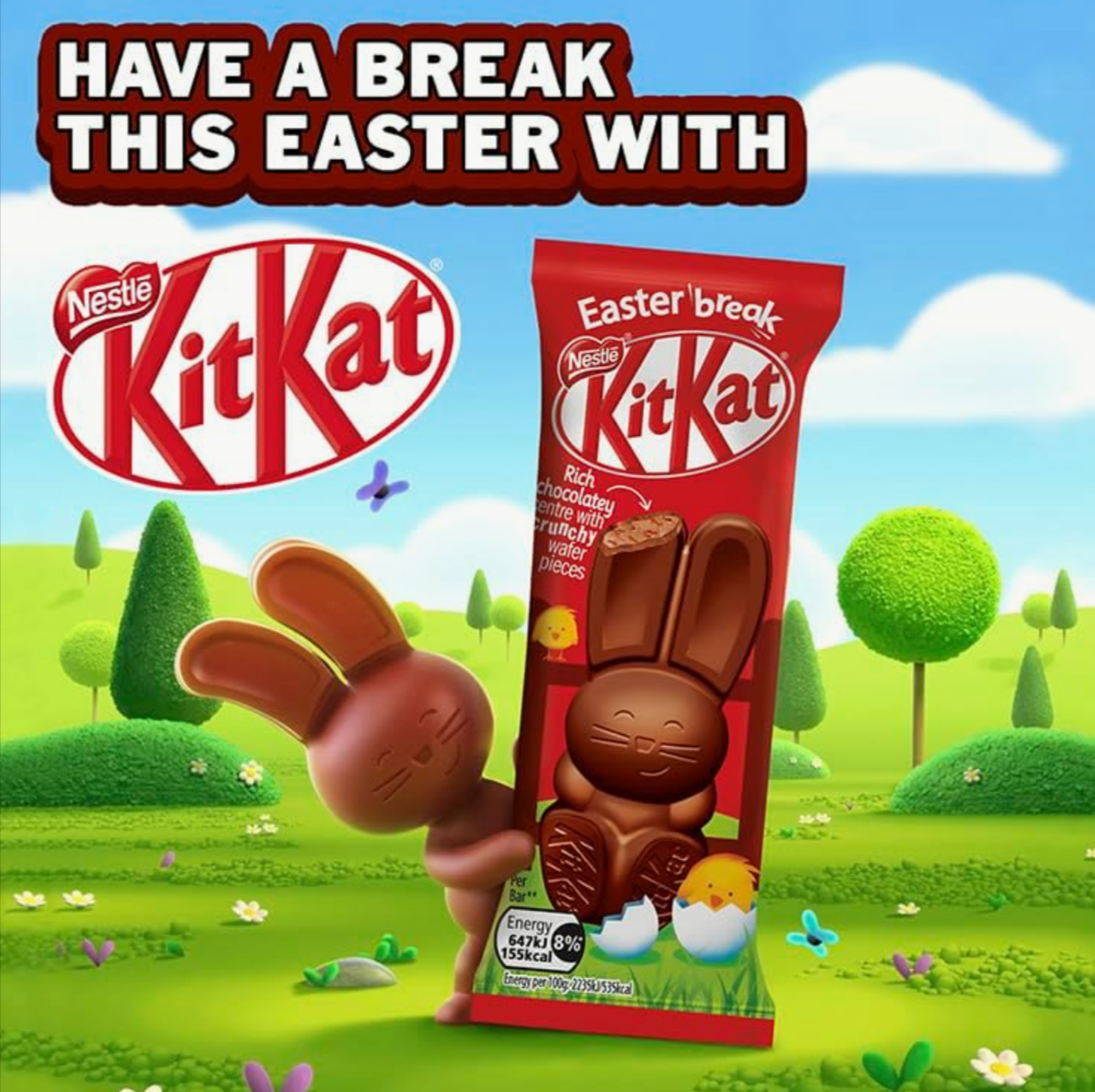 Smooth milk chocolate with signature Kit Kat wafer crunch