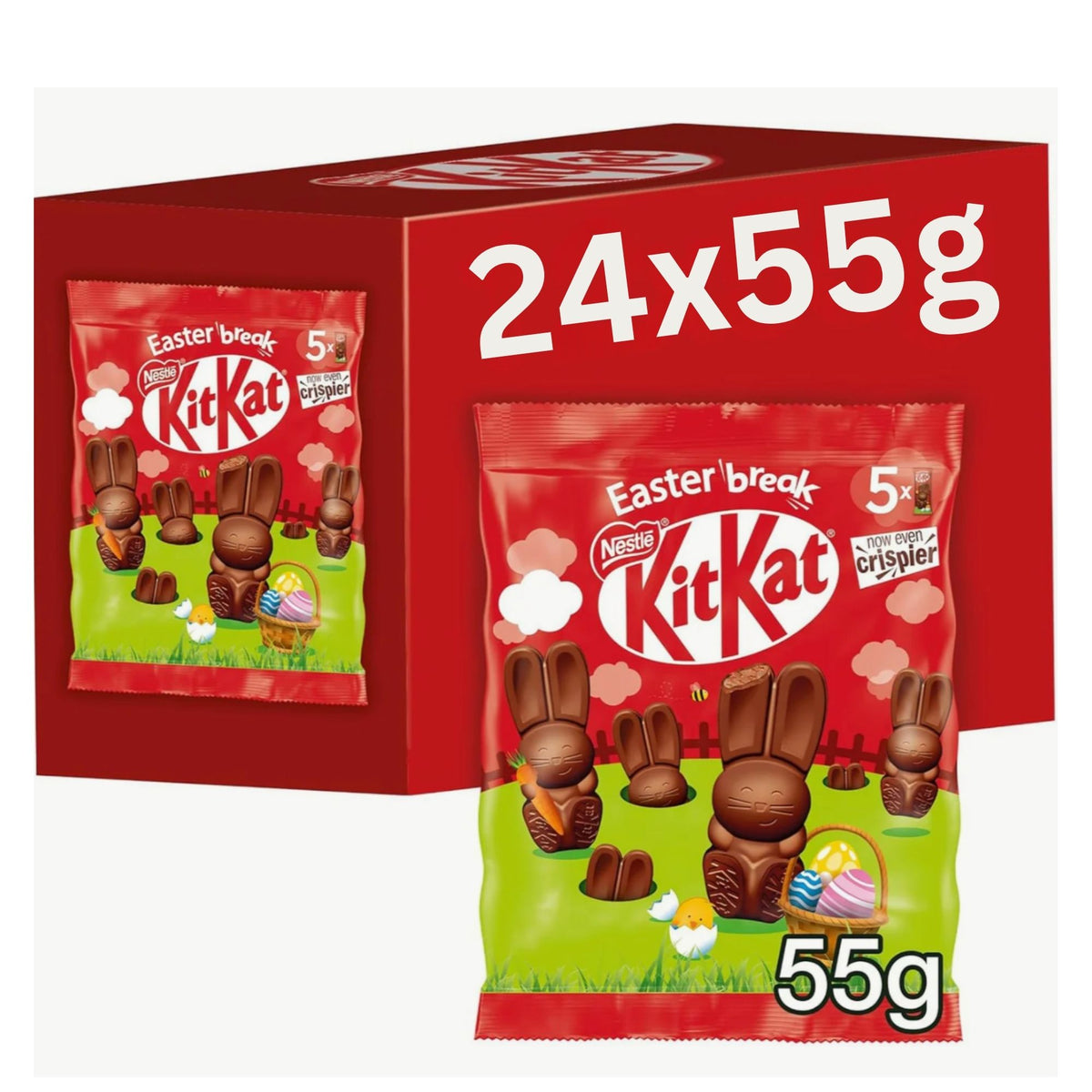Bite size Kit Kat chocolate bunnies with crispy wafer