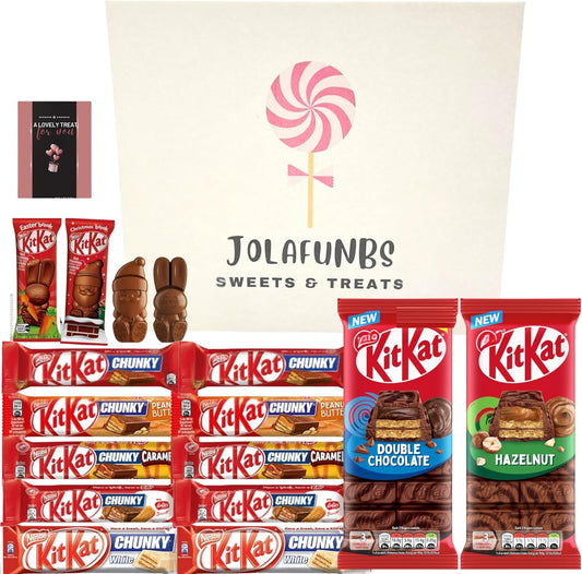 KitKat Chocolate Bars bulk selection box with milk chocolate bars and greeting cards