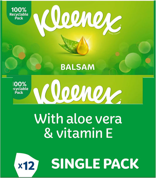 Kleenex Balsam facial tissues pack with soothing balm