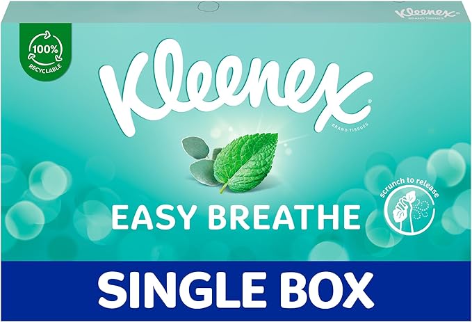 kleenex easy breathe tissues 1 pack menthol and eucalyptus