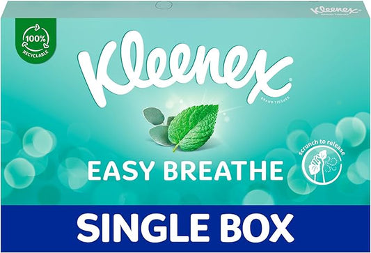 kleenex easy breathe tissues 1 pack menthol and eucalyptus