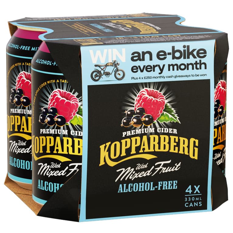 Kopparberg Mixed Fruits Alcohol-Free Cider 4 x 330ml with berry flavours