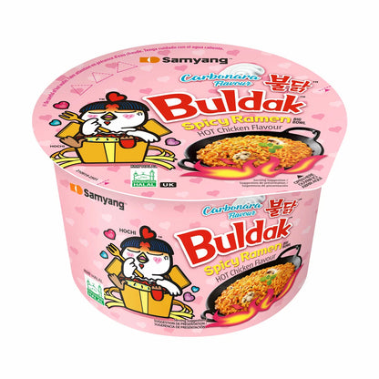 Korean spicy cheese ramen with creamy carbonara flavour