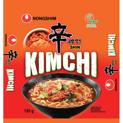 Spicy kimchi flavour instant noodles with chewy texture