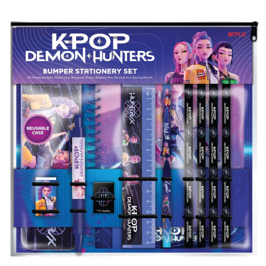 KPop Demon Hunters Bumper Stationery Set with notebook and pencils