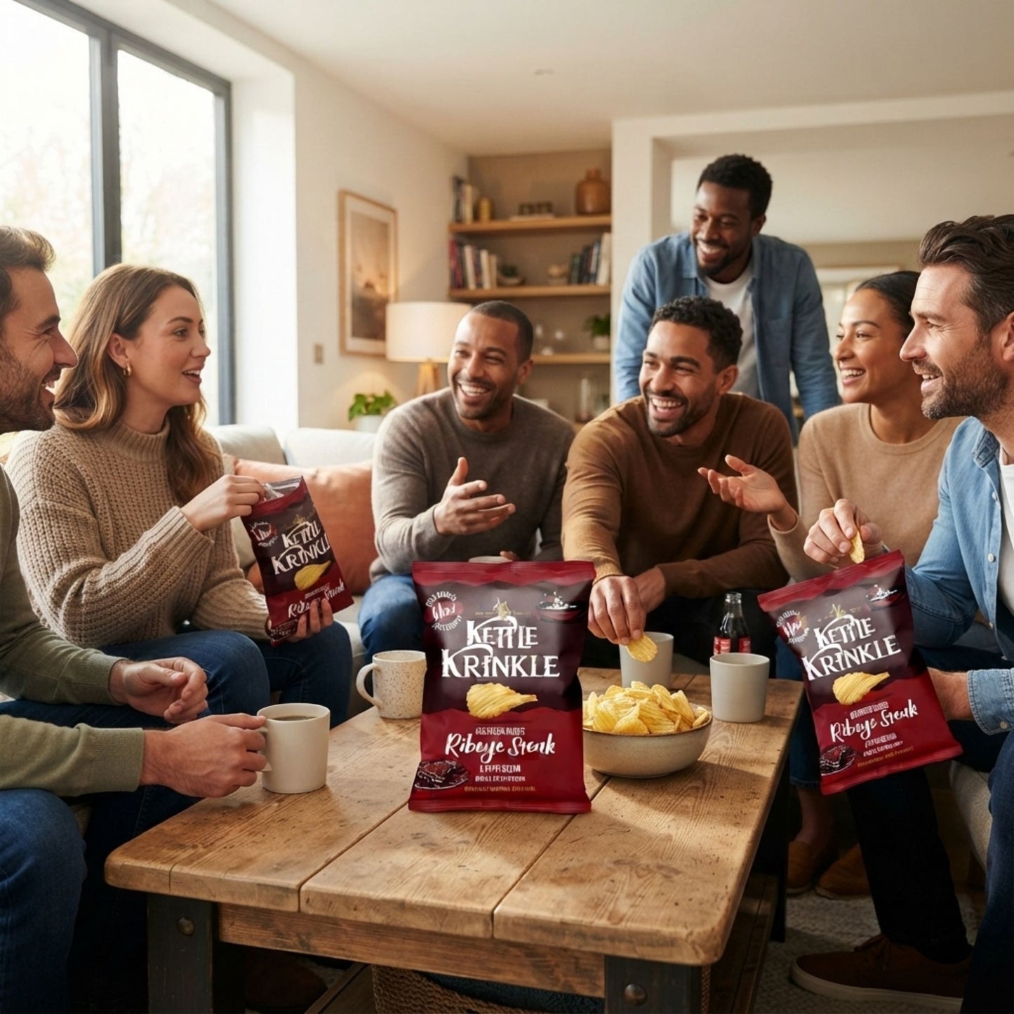 Steakhouse flavoured ridged potato crisps