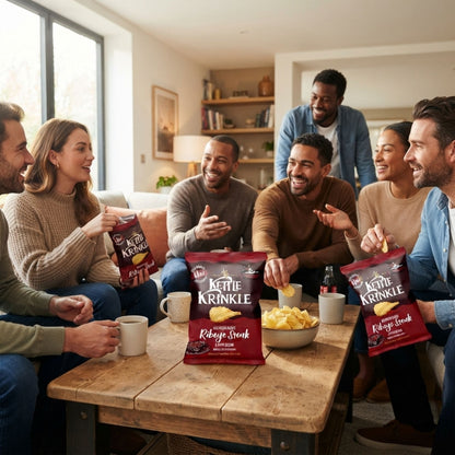 Steakhouse flavoured ridged potato crisps