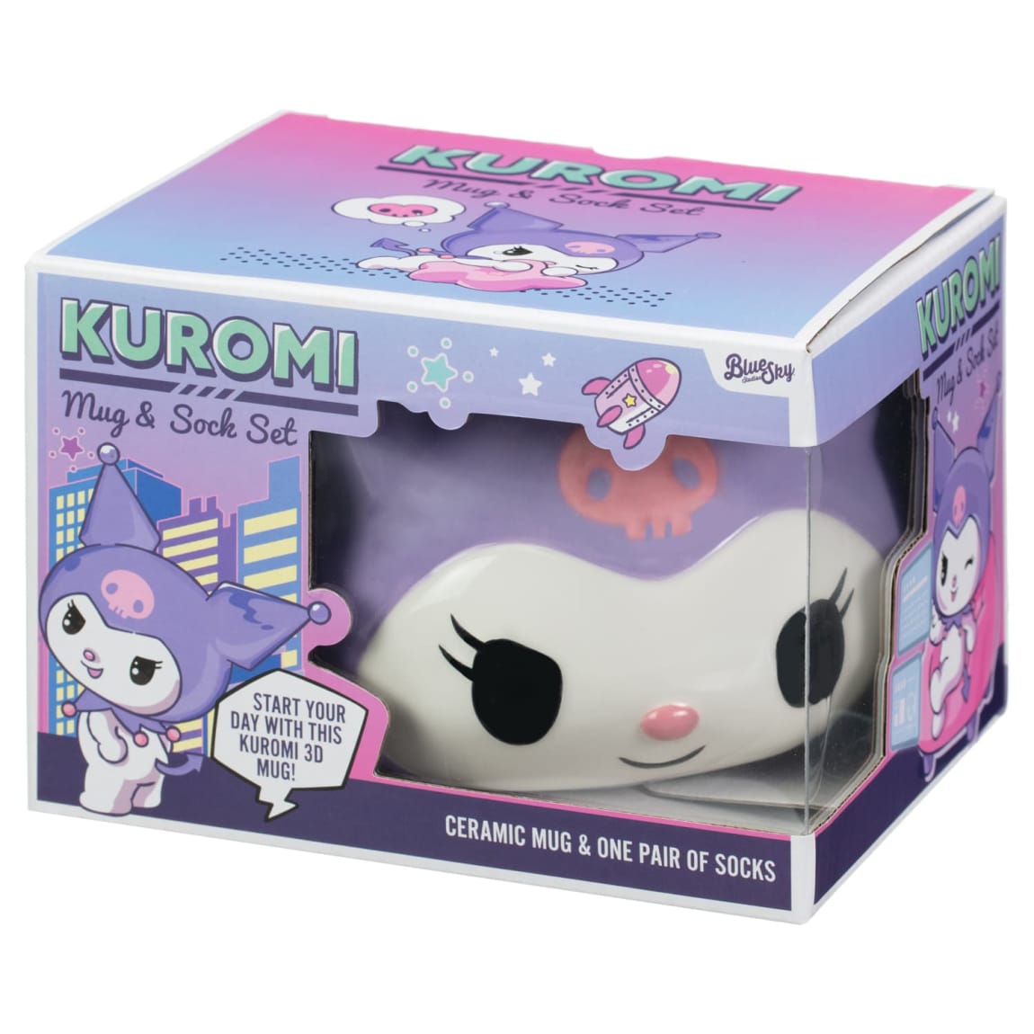 Kuromi 3D mug and sock gift set