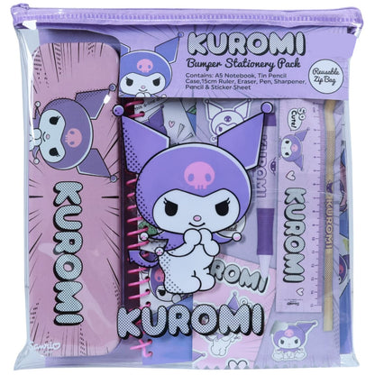 Kuromi stationery set with tin pencil case