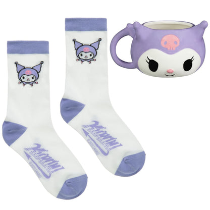 Kuromi character mug and sock set for home use