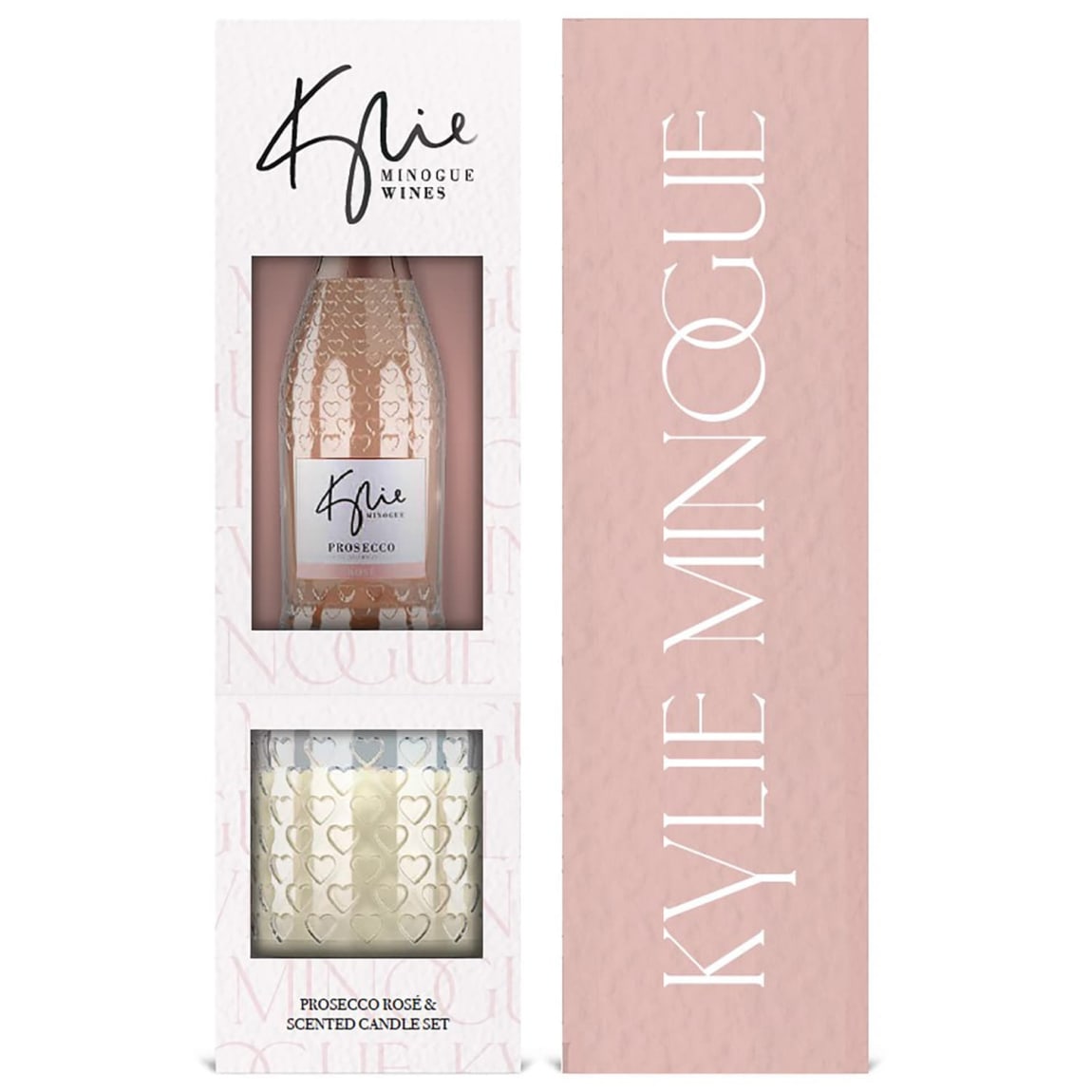 Kylie Minogue Prosecco & Candle Gift Set with prosecco rose and scented candle