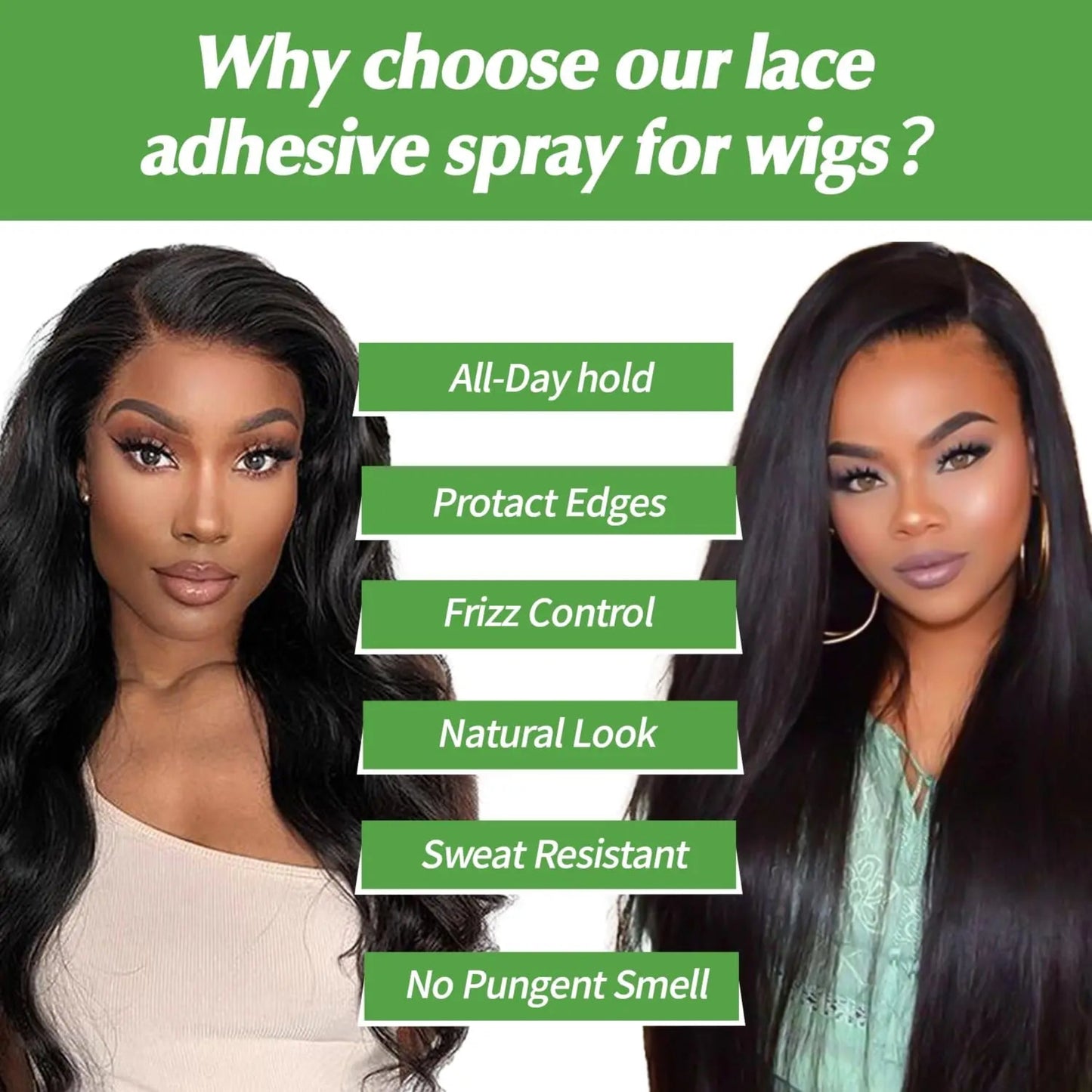 Wig lace front spray for natural hairline finish