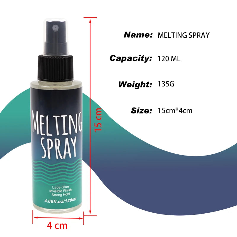 Fast drying lace melt spray for seamless hairline finish