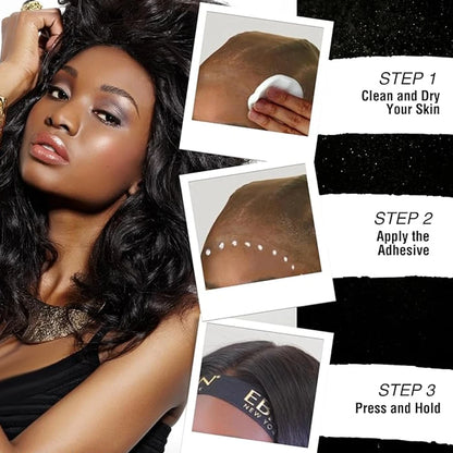 Waterproof adhesive for secure wig attachment