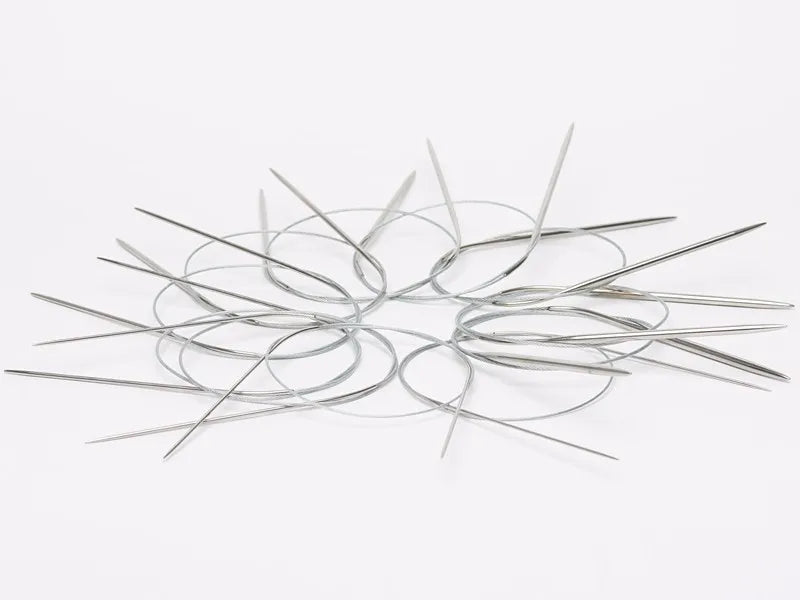 Stainless steel needles for lace knitting