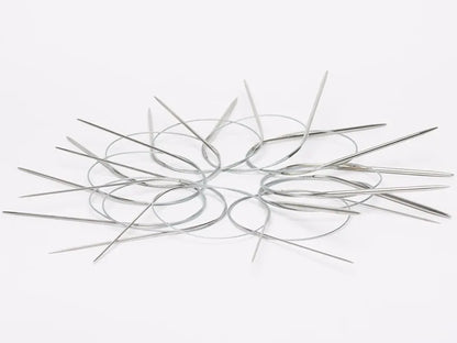 Stainless steel needles for lace knitting