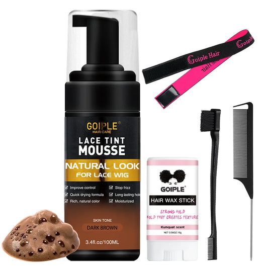 Lace tint mousse and wax stick wig control set