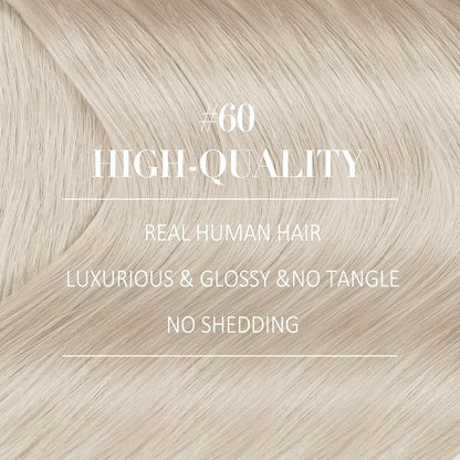 Lace weft full head clip in extensions in platinum blonde