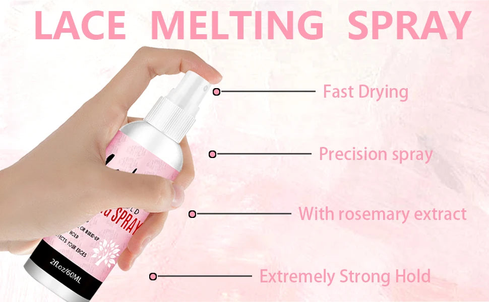 Cosplay wig fixing spray with quick drying formula