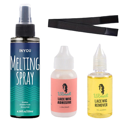 4PCS lace wig glue spray and melting bond kit