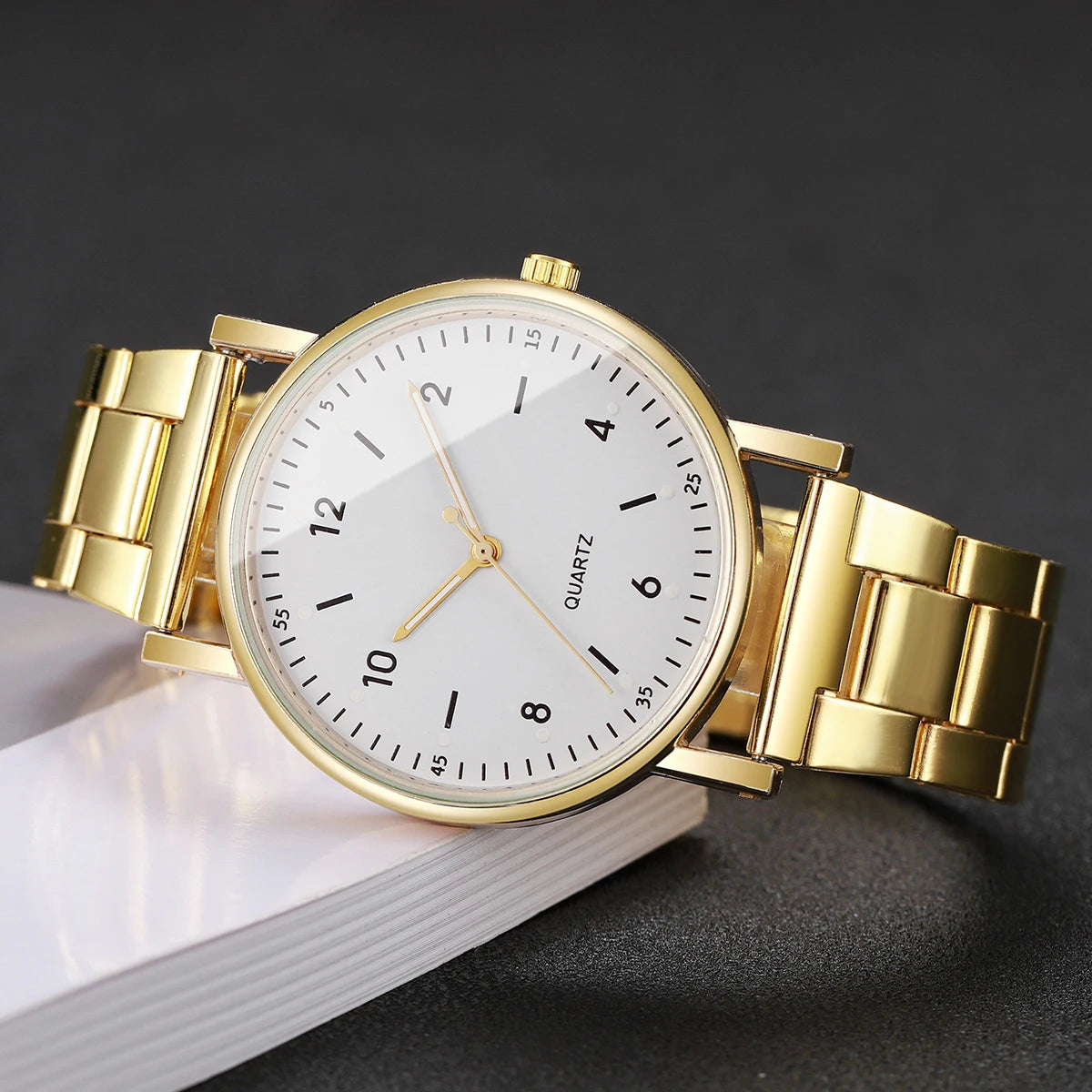 Ladies watch and three-piece bracelet set