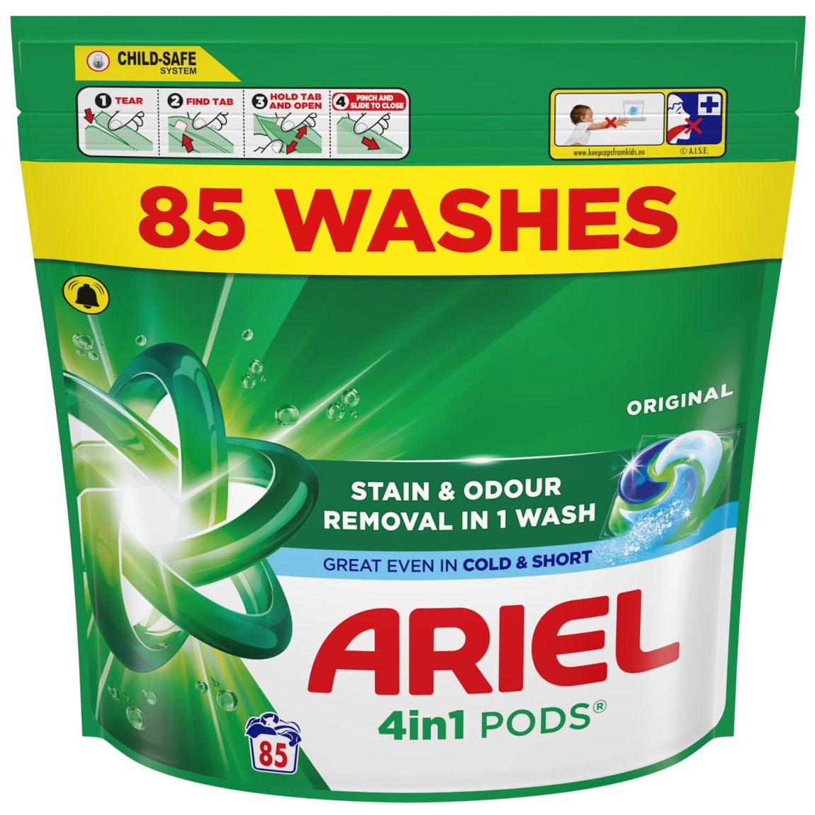 Laundry detergent pods designed for powerful stain removal cleaning