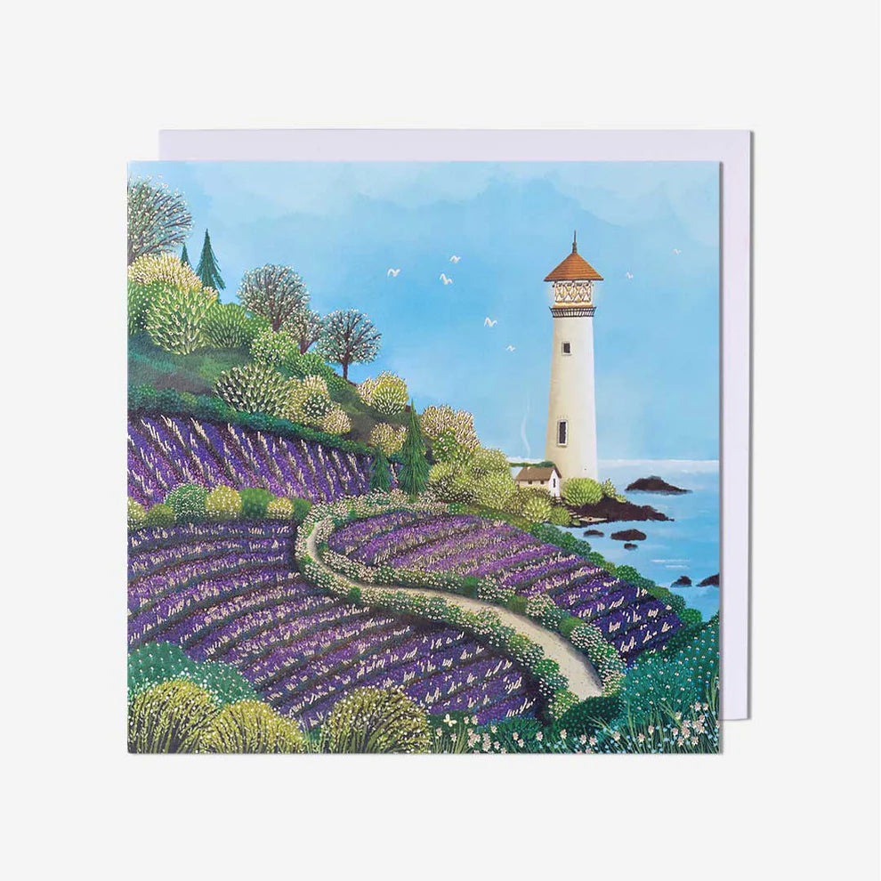  Beautiful lavender-themed greeting card with a calm and scenic design