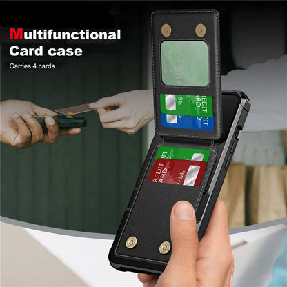 Leather wallet phone case with card holder for iPhone
