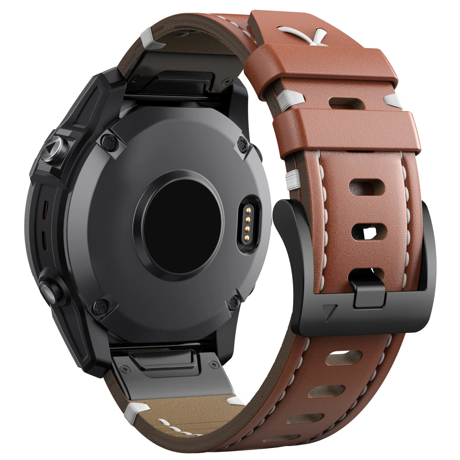 leather watch band black 26mm Garmin Fenix 7X 6X Pro