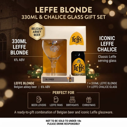 Leffe Blonde 330ml and Chalice Glass Gift Set