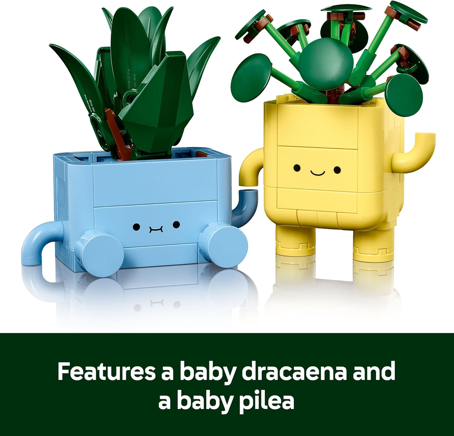 cartoon face flower pot lego happy plants